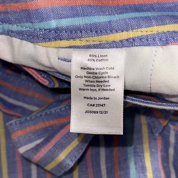 Talbots Tie Waist Shorts in Sunshine Stripe - Picture 6 of 12